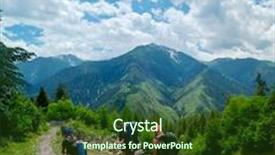  Presentation with trekking - PPT theme having young hikers trekking in svaneti georgia background and a tawny brown colored foreground