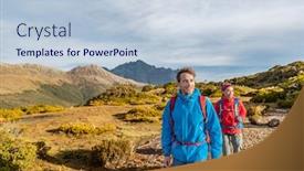  Presentation with new zealand - Beautiful slide deck featuring young-hiking-couple-walking backdrop and a lemonade colored foreground