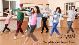  Presentation with hip hop - Amazing presentation theme having young hip-hop dance backdrop and a coral colored foreground