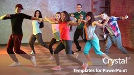  Presentation with hip - Presentation consisting of young hip-hop dance background and a violet colored foreground