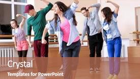  Presentation with hip hop - Audience pleasing slide deck consisting of young hip-hop dance backdrop and a coral colored foreground