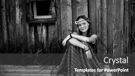  Presentation with black girl - Slide deck enhanced with young-hippy-girl-outdoors background and a dark gray colored foreground