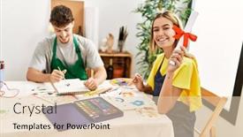  Presentation with young happy couple - Slides with young-hispanic-artist-couple-smiling background and a lemonade colored foreground