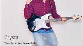  Presentation with artistic artist art brush - Amazing slide deck having young-hispanic-artist-man-playing backdrop and a light gray colored foreground