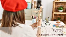  Presentation with art - PPT layouts consisting of young-hispanic-artist-woman background and a lemonade colored foreground