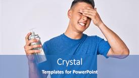  Presentation with hand sanitizer - Colorful presentation enhanced with young-hispanic-boy-using-hand backdrop and a teal colored foreground