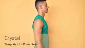  Presentation with sporty - Beautiful slide deck featuring young-hispanic-boy-wearing-sporty backdrop and a yellow colored foreground