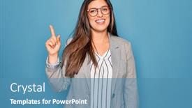  Presentation with blue business - Presentation design having young-hispanic-business-woman-wearing background and a teal colored foreground