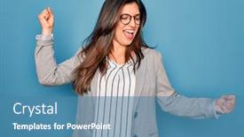  Presentation with moving business - Audience pleasing slide deck consisting of young-hispanic-business-woman-wearing backdrop and a teal colored foreground