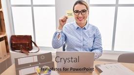  Presentation with taxes - PPT layouts enhanced with young-hispanic-business-woman background and a coral colored foreground