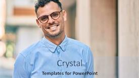  Presentation with college education happy smiling - PPT layouts with young-hispanic-businessman-smiling-happy background and a light blue colored foreground