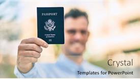  Presentation with united states - Colorful PPT theme enhanced with young-hispanic-businessman-smiling-happy backdrop and a lemonade colored foreground