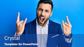  Presentation with music business - Colorful slide set enhanced with young-hispanic-businessman-wearing-business backdrop and a ocean colored foreground