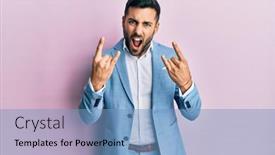  Presentation with music business - Theme consisting of young-hispanic-businessman-wearing-business background and a teal colored foreground