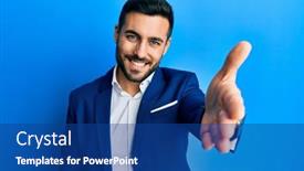  Presentation with business challenge businessman entrance maze - Presentation theme with young-hispanic-businessman-wearing-business background and a ocean colored foreground