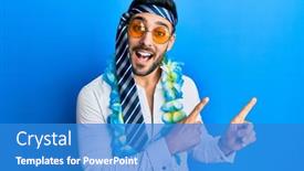  Presentation with party invitation indiana jones - Slide deck with young-hispanic-businessman-wearing-party background and a teal colored foreground