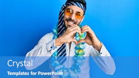  Presentation with romantic love - Presentation design with young-hispanic-businessman-wearing-party background and a teal colored foreground