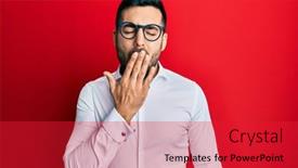  Presentation with sleepiness - Audience pleasing PPT layouts consisting of young-hispanic-businessman-wearing-shirt backdrop and a red colored foreground