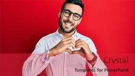  Presentation with love heart - Slide set enhanced with young-hispanic-businessman-wearing-shirt background and a red colored foreground