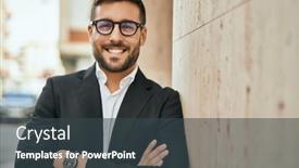  Presentation with hispanic - PPT layouts having young-hispanic-businessman-with-arms background and a tawny brown colored foreground