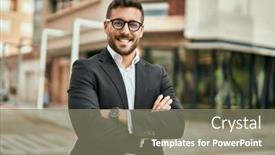  Presentation with hispanic culture - PPT layouts having young-hispanic-businessman-with-arms background and a gray colored foreground