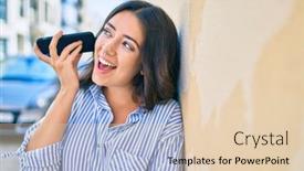  Presentation with audio - Presentation having young-hispanic-businesswoman-smiling-happy background and a lemonade colored foreground