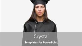  Presentation with cook chef - Beautiful PPT theme featuring young hispanic cook woman wearing chef uniform with a confident expression on smart face thinking serious backdrop and a gray colored foreground