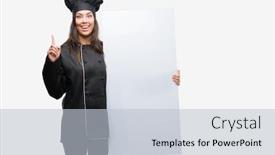  Presentation with cook chef - Audience pleasing slides consisting of young-hispanic-cook-woman-wearing backdrop and a lemonade colored foreground