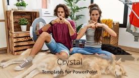  Presentation with laundry - Theme enhanced with young-hispanic-couple-doing-laundry background and a coral colored foreground