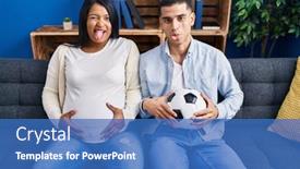  Presentation with young happy couple - Slides enhanced with young-hispanic-couple-expecting background and a teal colored foreground