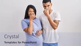  Presentation with bad breath - Theme having young-hispanic-couple-expecting background and a light blue colored foreground