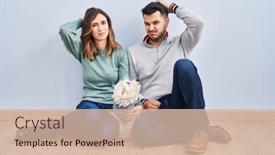  Presentation with floor - PPT theme featuring young-hispanic-couple-sitting background and a soft green colored foreground