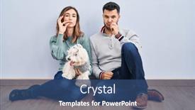  Presentation with lips mouth - PPT theme with young-hispanic-couple-sitting background and a ocean colored foreground