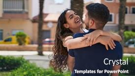  Presentation with catholic couple silhouette of young - PPT theme enhanced with young-hispanic-couple-smiling-confident background and a wine colored foreground