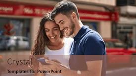  Presentation with confident - Theme consisting of young-hispanic-couple-smiling-confident background and a coral colored foreground