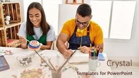  Presentation with young happy couple - Theme consisting of young-hispanic-couple-smiling-happy background and a lemonade colored foreground