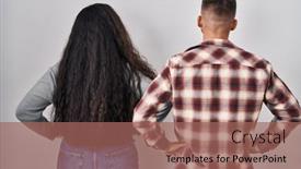 Presentation with catholic couple silhouette of young - Slide set consisting of young-hispanic-couple-standing-over background and a coral colored foreground