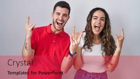  Presentation with rock music - PPT theme having young-hispanic-couple-standing-over background and a  colored foreground