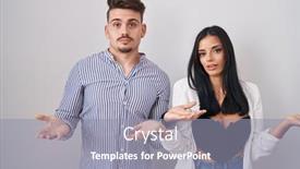  Presentation with hispanic - Presentation having young-hispanic-couple-standing-over background and a gray colored foreground