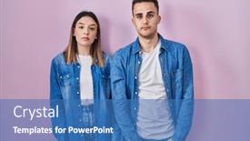  Presentation with pink simple - Presentation theme having young-hispanic-couple-standing-over background and a teal colored foreground