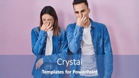  Presentation with bad breath - Theme enhanced with young-hispanic-couple-standing-over background and a ocean colored foreground