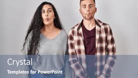  Presentation with lips - PPT layouts with young-hispanic-couple-standing-over background and a ocean colored foreground