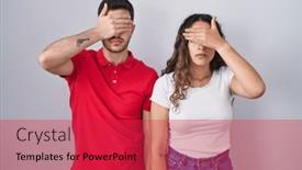  Presentation with sad - PPT layouts with young-hispanic-couple-standing-over background and a red colored foreground