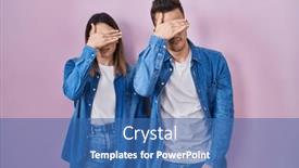  Presentation with sad - PPT theme enhanced with young-hispanic-couple-standing-over background and a ocean colored foreground