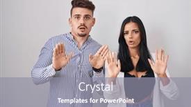  Presentation with forbidden - Theme enhanced with young-hispanic-couple-standing-over background and a gray colored foreground