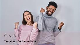  Presentation with together - Presentation consisting of young-hispanic-couple-standing-together background and a  colored foreground