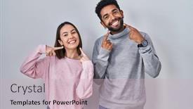  Presentation with wound healing in mouth - PPT theme enhanced with young-hispanic-couple-standing-together background and a soft green colored foreground