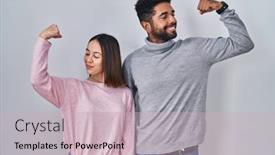  Presentation with together - PPT theme featuring young-hispanic-couple-standing-together background and a  colored foreground