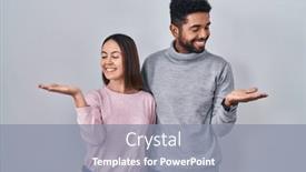  Presentation with comparison - Slides with young-hispanic-couple-standing-together background and a  colored foreground