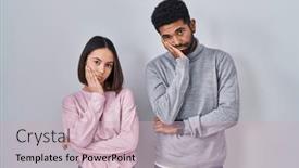  Presentation with depression - Presentation theme enhanced with young-hispanic-couple-standing-together background and a soft green colored foreground